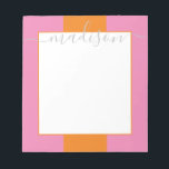 Personalisierter Skriptname Editor für Farbblock Notizblock<br><div class="desc">PreppyPrint.com - Fügen Sie diesem Notizblock Ihre personalisierte Touch hinzu. Klicken Sie auf "Personalisieren" und dann auf "Anpassen", um die Farbe und die Größe des Schriftartes zu ändern, um die richtige Suche nach Ihrem Namen anzupassen. Übertragen Sie dieses Design auch auf die Produkte Ihrer Wahl! Bitte besuchen Sie meinen Designer-Shop,...</div>