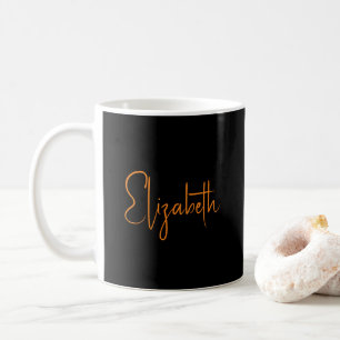 Personalisierter Skriptname Elegant Black Custom Kaffeetasse
