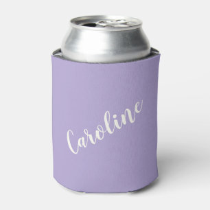 Personalisierter Skriptname Lila Lavender Bridal Dosenkühler