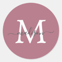 Personalisierter Skriptname Monogramm Dusty Rose