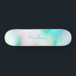 Personalisierter Skriptname Niedlich Girly Skatebo Skateboard<br><div class="desc">Dieses farbenfrohe Skateboard auf dem modernen Niedlichen,  pastellfarbenen und abstrakten Design mit abstrakten Farben verleiht Ihrem individuelle Name einen eleganten Schriftart in Kalligrafie. Fügen Sie Ihren Namen,  wählen Sie Schriftart,  ändern Sie Größe und Position,  fügen Sie Clipart,  Fotos und Formen.</div>