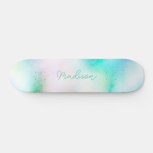 Personalisierter Skriptname Niedlich Girly Skatebo Skateboard (Horizontal)