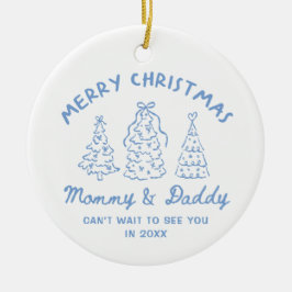 Personalisierter skurriler Baby-Ankündigungs-Schmu Keramik Ornament