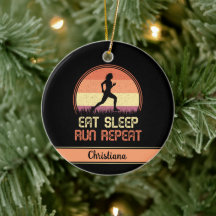 Personalisierter Sleep Run Wiederholung Retro Athl