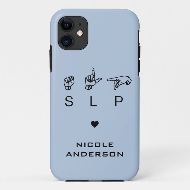 Personalisierter SLP-Sprachpathologe ASL Case-Mate iPhone Hülle (Rückseite)