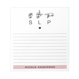 Personalisierter SLP-Sprachpathologe ASL Notizblock