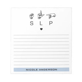 Personalisierter SLP-Sprachpathologe ASL Notizblock