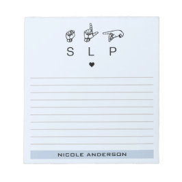 Personalisierter SLP-Sprachpathologe ASL Notizblock
