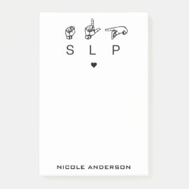 Personalisierter SLP-Sprachpathologe ASL Post-it Klebezettel