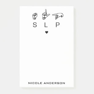 Personalisierter SLP-Sprachpathologe ASL Post-it Klebezettel