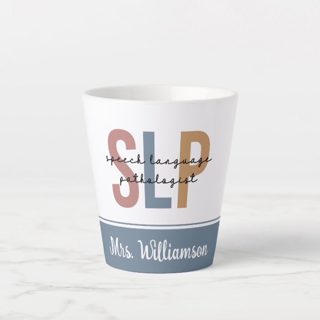 Personalisierter SLP-Sprachpathologe Milchtasse (Vorderseite)