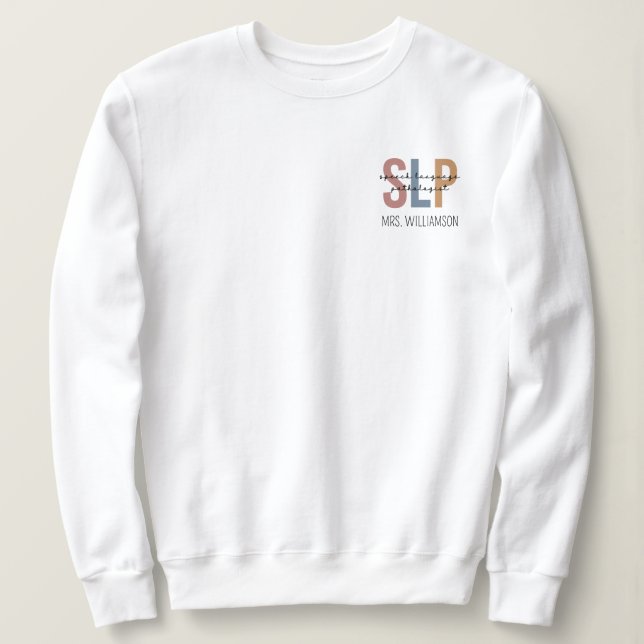 Personalisierter SLP-Sprachpathologe Sweatshirt (Design vorne)