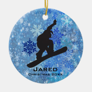 Personalisierter Snowboarder Keramikornament