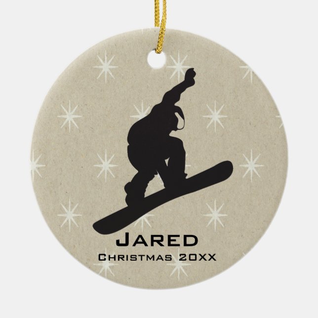 Personalisierter Snowboarder Keramikornament (Vorne)