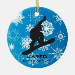 Personalisierter Snowboarder Keramikornament