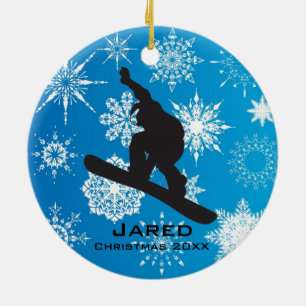 Personalisierter Snowboarder Keramikornament