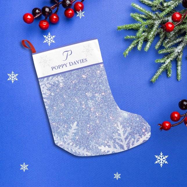 Personalisierter Snowflake Weihnachten Strumpf Kleiner Weihnachtsstrumpf (Personalized Snowflake Christmas Stocking)
