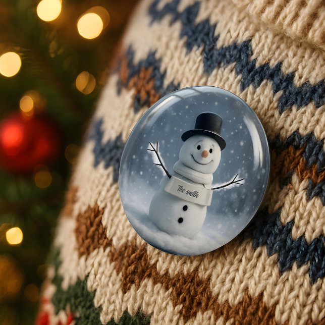Personalisierter Snowman Button mit benutzerdefini (Von Creator hochgeladen)