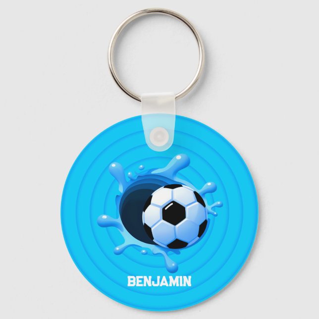 Personalisierter Soccer-Ball-Schlüsselanhänger Schlüsselanhänger (Vorderseite)