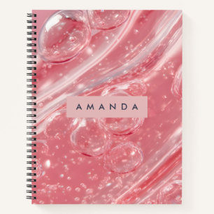 Personalisierter Soft Blush Bubble Swirl Glänzende Notizbuch