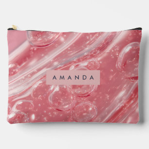 Personalisierter Soft Blush Bubble Swirl Glänzende Zubehörtasche