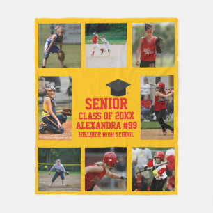 Personalisierter Softball-Abschlussball für Abitur Fleecedecke