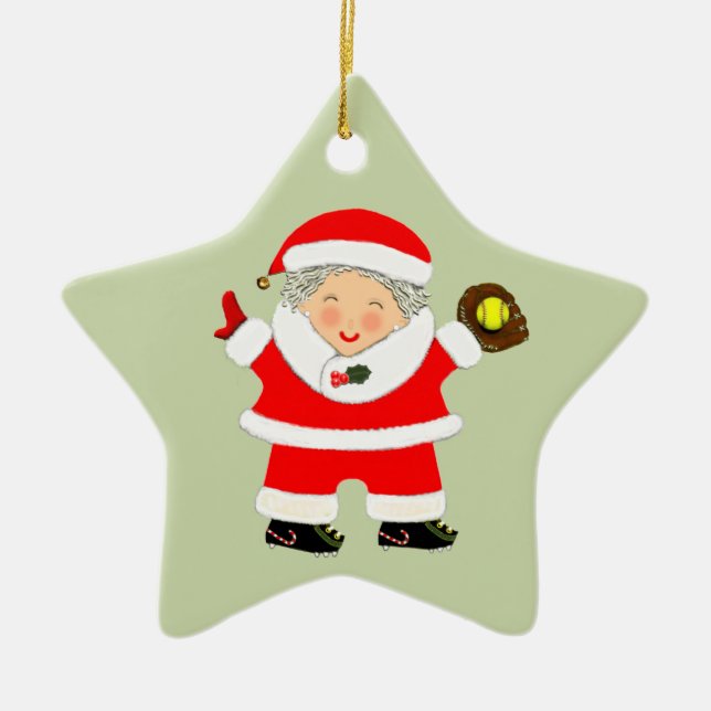 personalisierter Softball-Sake Keramik Ornament (Vorne)