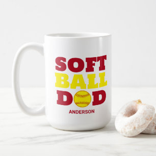 Personalisierter Softball Vater Vatertag Kaffeetasse