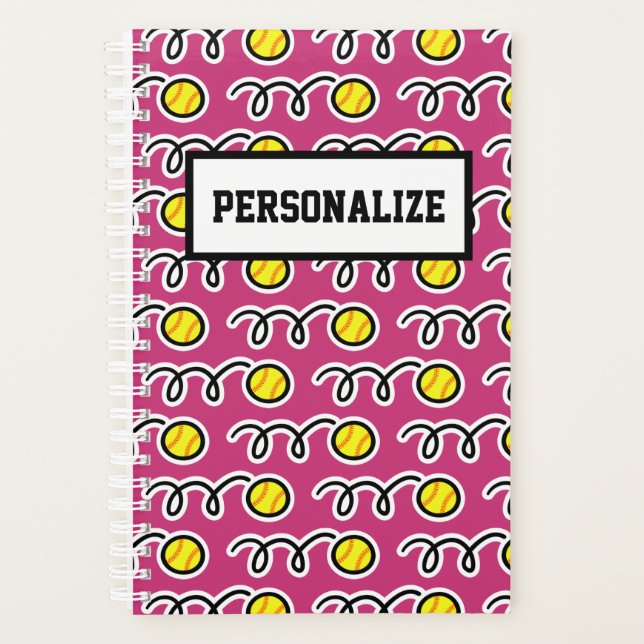 Personalisierter Softballspieler und Trainer Planer (Vorderseite)