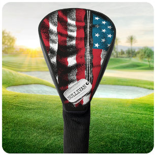 Personalisierter Soldat Hund Tags USA Flagge Golf Headcover