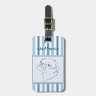 Personalisierter Sommer-Bad Mops Art Gepäckanhänger