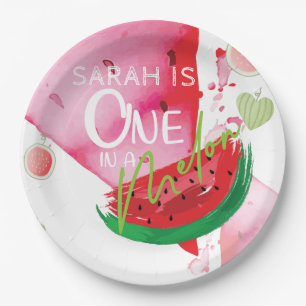 Personalisierter Sommer in Melon Niedlich Pappteller