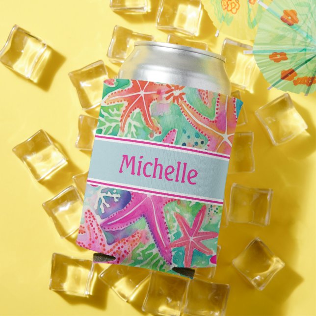 Personalisierter Sommer-Strand mit Sternen Dosenkühler (In Situ Sommer)