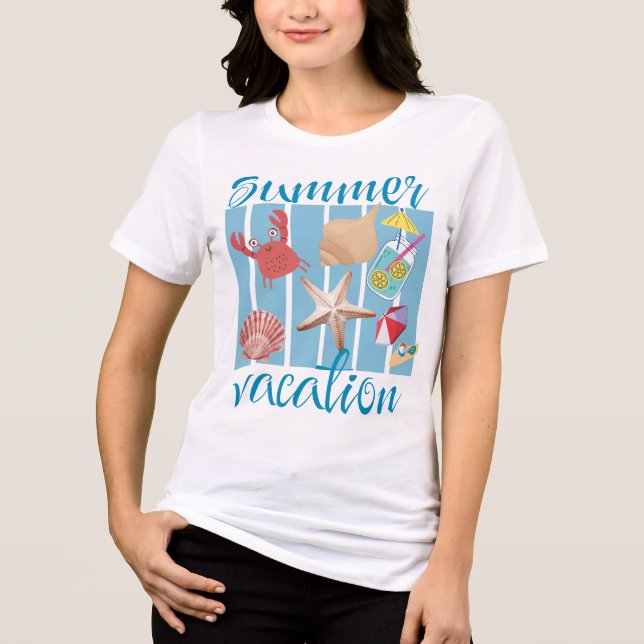 Personalisierter Sommerurlaub  Tri-Blend Shirt (Vorderseite)