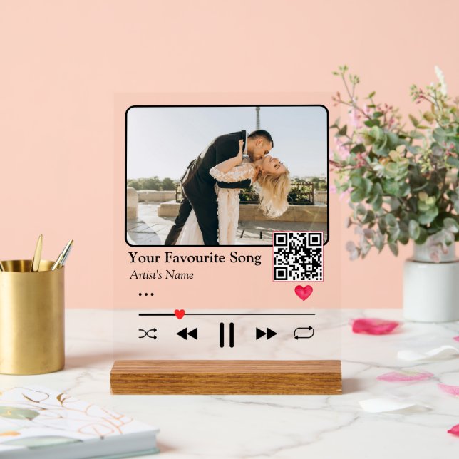 Personalisierter Song-Code-Nachtlicht Romantisches Acrylschild (Hochzeit)