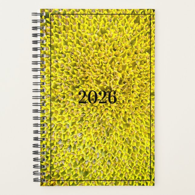Personalisierter Sonnenblumen-Planer Planer (Vorderseite)