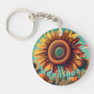 Personalisierter Sonnenblumen-Schlüsselanhänger, S Schlüsselanhänger