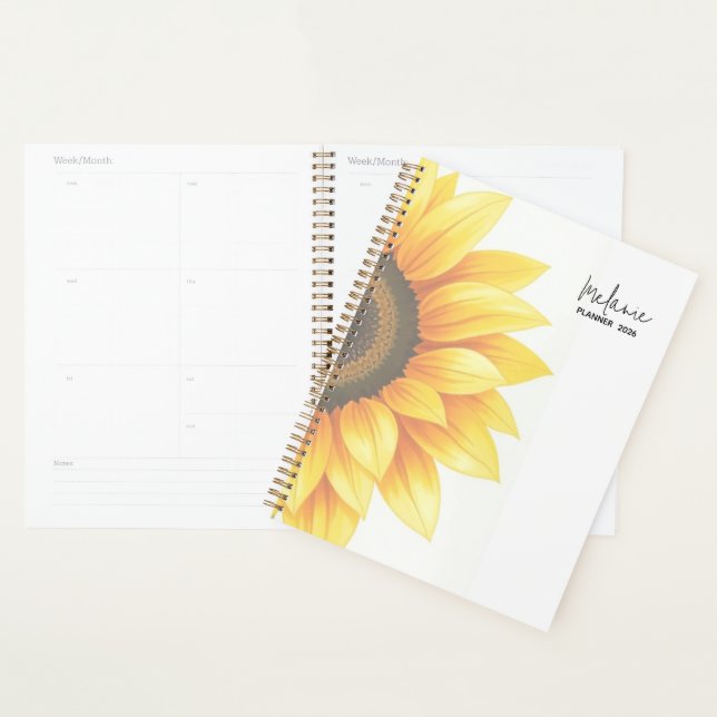 Personalisierter Sonnenblumen-Wochenplaner 2026 Planer (Anzeige)