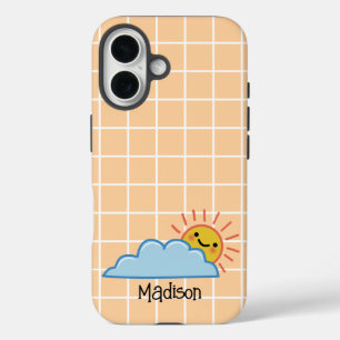 Personalisierter Sonnenschein und Wolken iPhone 16 Hülle