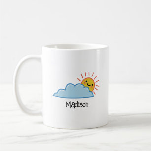 Personalisierter Sonnenschein und Wolken Kaffeetasse