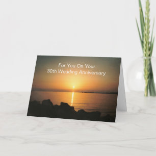 Personalisierter Sonnenuntergang 30. Hochzeitstag Karte