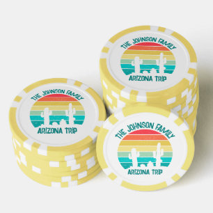 Personalisierter Sonnenuntergang Arizona Wüstenkak Pokerchips