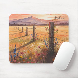 Personalisierter Sonnenuntergang Wildblumen Schrei Mousepad