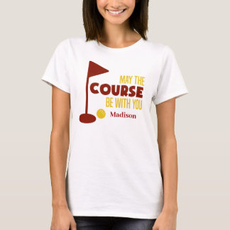 Personalisierter, sonniger Golfplatz T-Shirt
