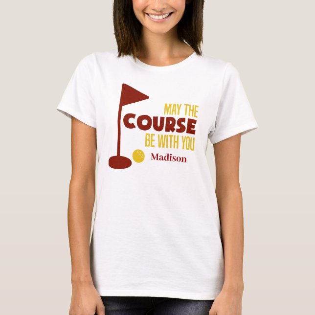 Personalisierter, sonniger Golfplatz T-Shirt (Vorderseite)
