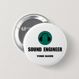 Personalisierter Sound Engineer Tontechnik Button