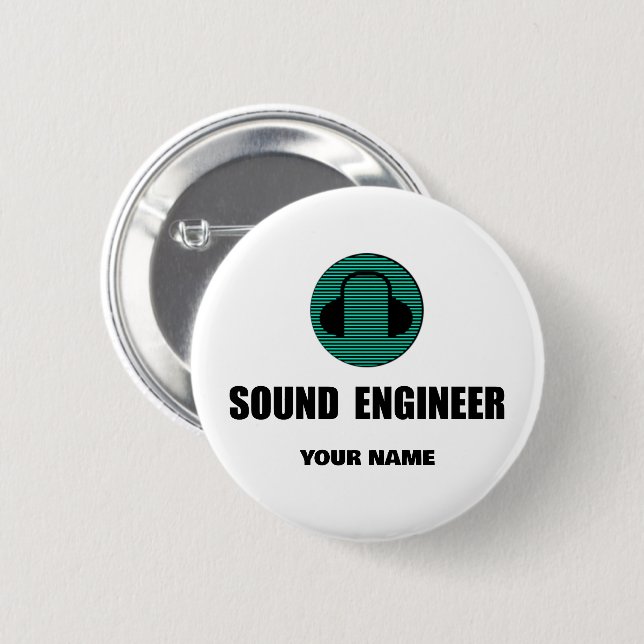Personalisierter Sound Engineer Tontechnik Button (Vorne & Hinten)