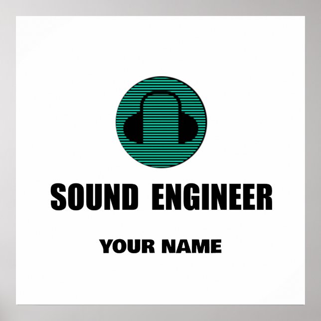 Personalisierter Sound Engineer Tontechnik Poster (Vorne)