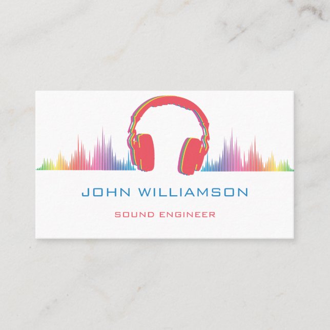 Personalisierter Sound Engineer Tontechnik Visitenkarte (Vorderseite)