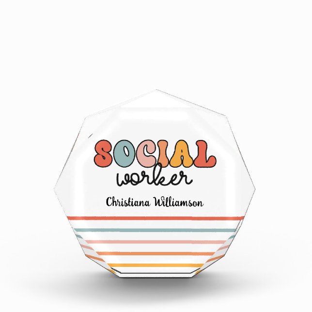 Personalisierter Sozialarbeiter Fotoblock (Vorderseite)